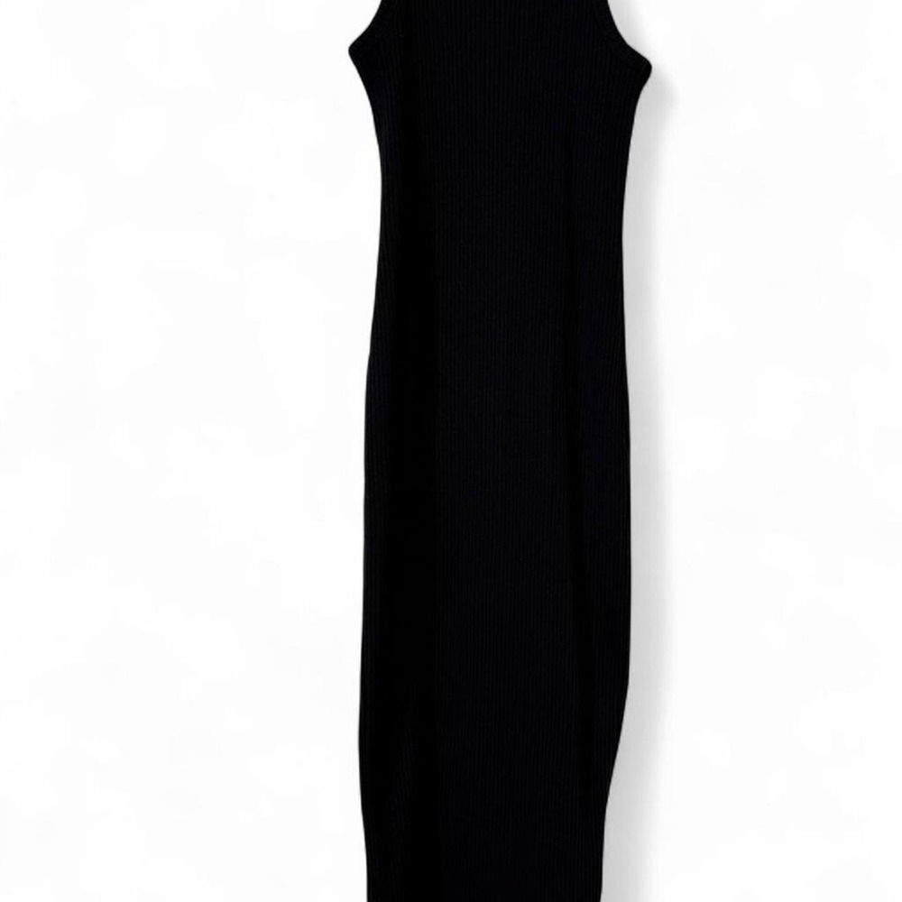 Billabong Essentials Black Ribbed Sleeveless Midi Bodycon Dress ABJKD00178
